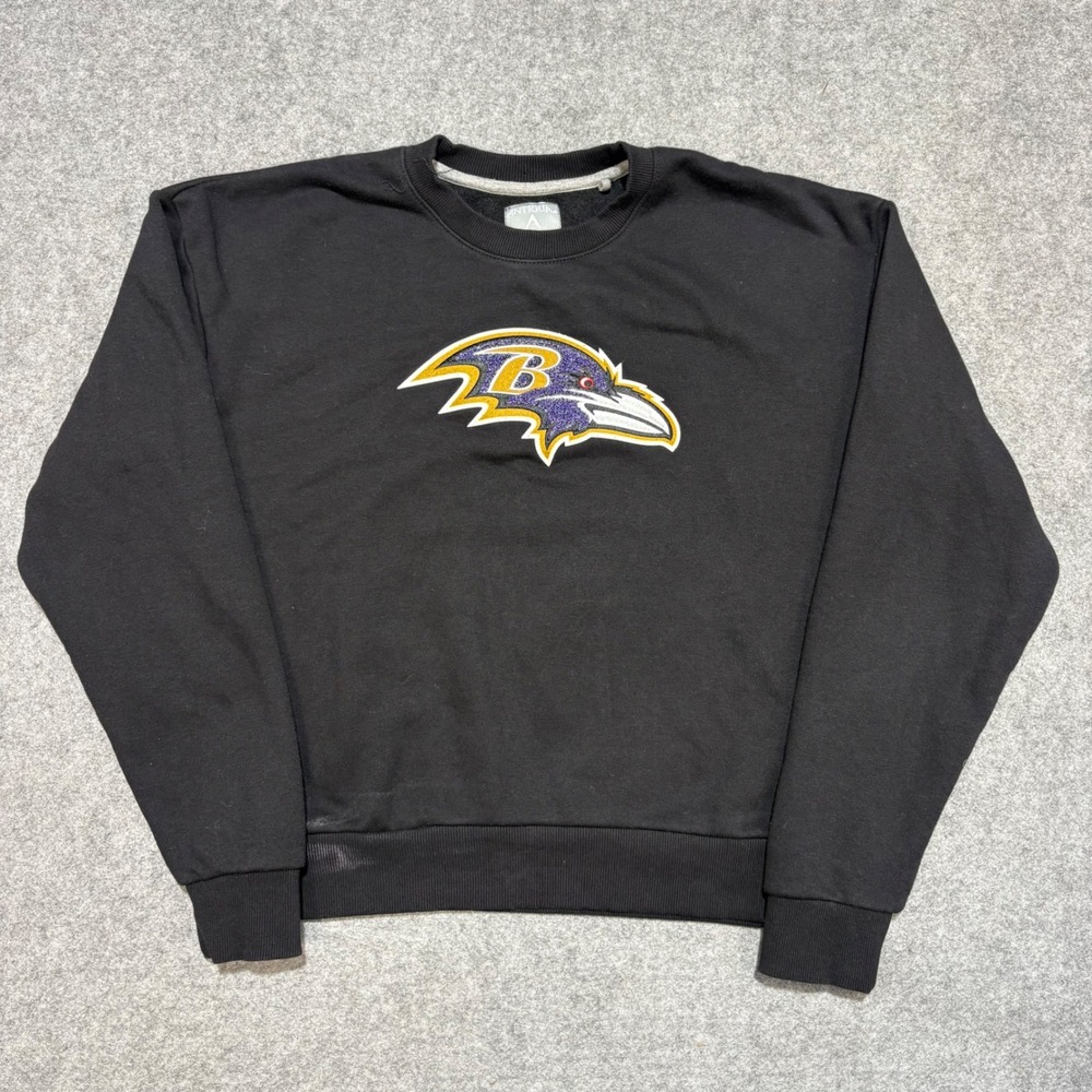Antigua Baltimore Ravens Sweatshirt Mens Medium Black Crewneck NFL Football Logo